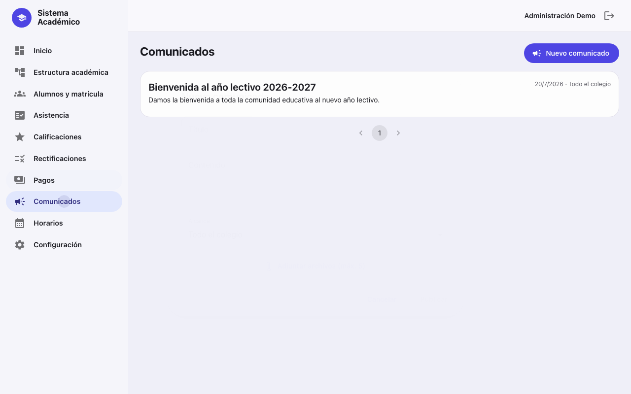 Nuevo comunicado